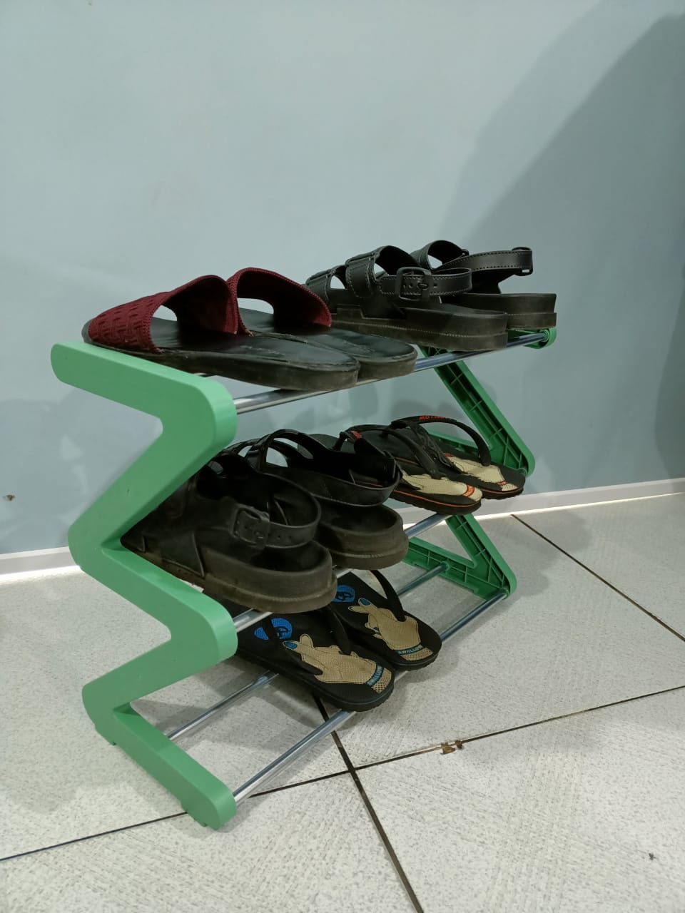 RAK SEPATU ZIGZAG RAK SANDAL 4 SUSUN RAK SEPATU SERBAGUNA Z SHAPE