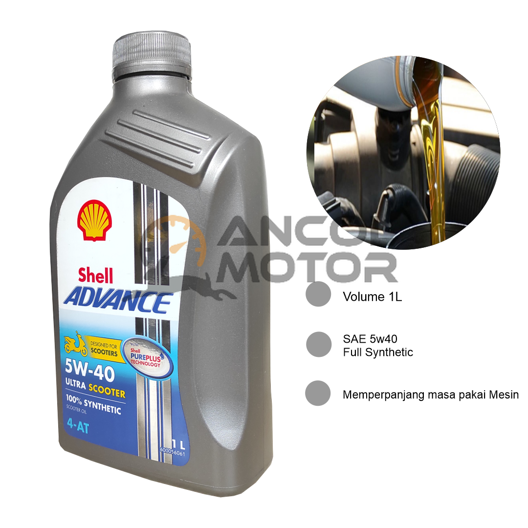 Shell Advance Ultra Scooter 5w40 1L Oli Motor Matic Nmax Aerox 1000ml