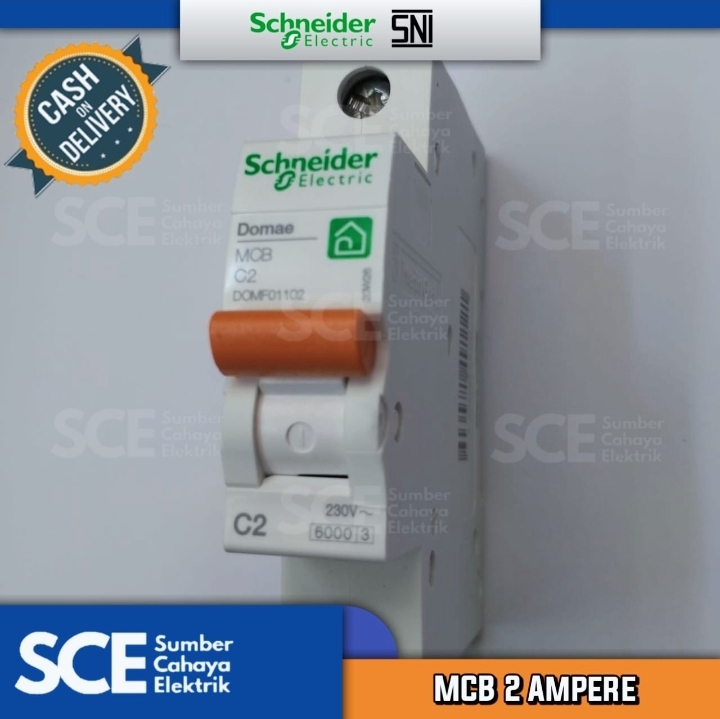 1 Pcs MCB SCHNEIDER DOMAE 2 Ampere C2 450 Watt Lazada Indonesia