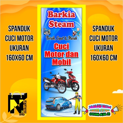 Spanduk Banner Cuci Motor Dan Mobil Snow Wash Spanduk Cuci Motor