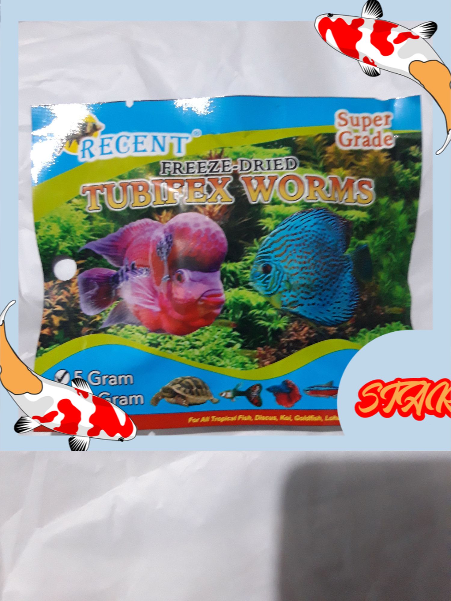 Makanan Ikan Kura Cacing Kering 5 GR RECENT TUBIFEX WORMS SUPER GRADE