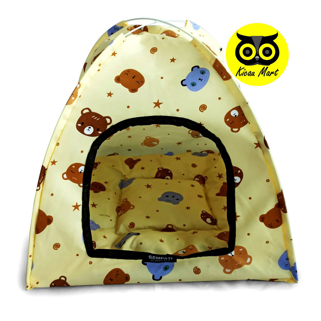 Kicau Mart Tenda Lipat Portable Tenda Kucing Motif Fullset Alas Bantal