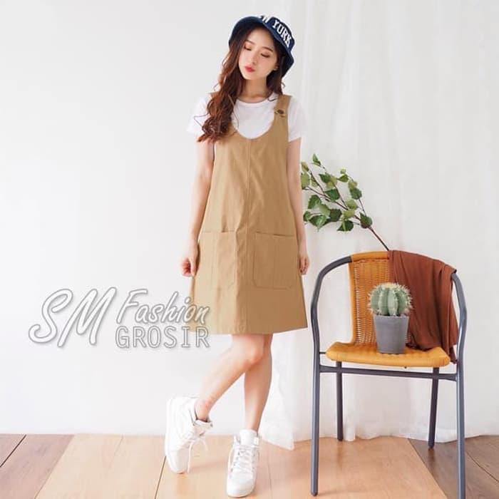 DISKON !!! Baju Mini Dress Casual Cewek Wanita Terusan Simple Set Korea Terbaru