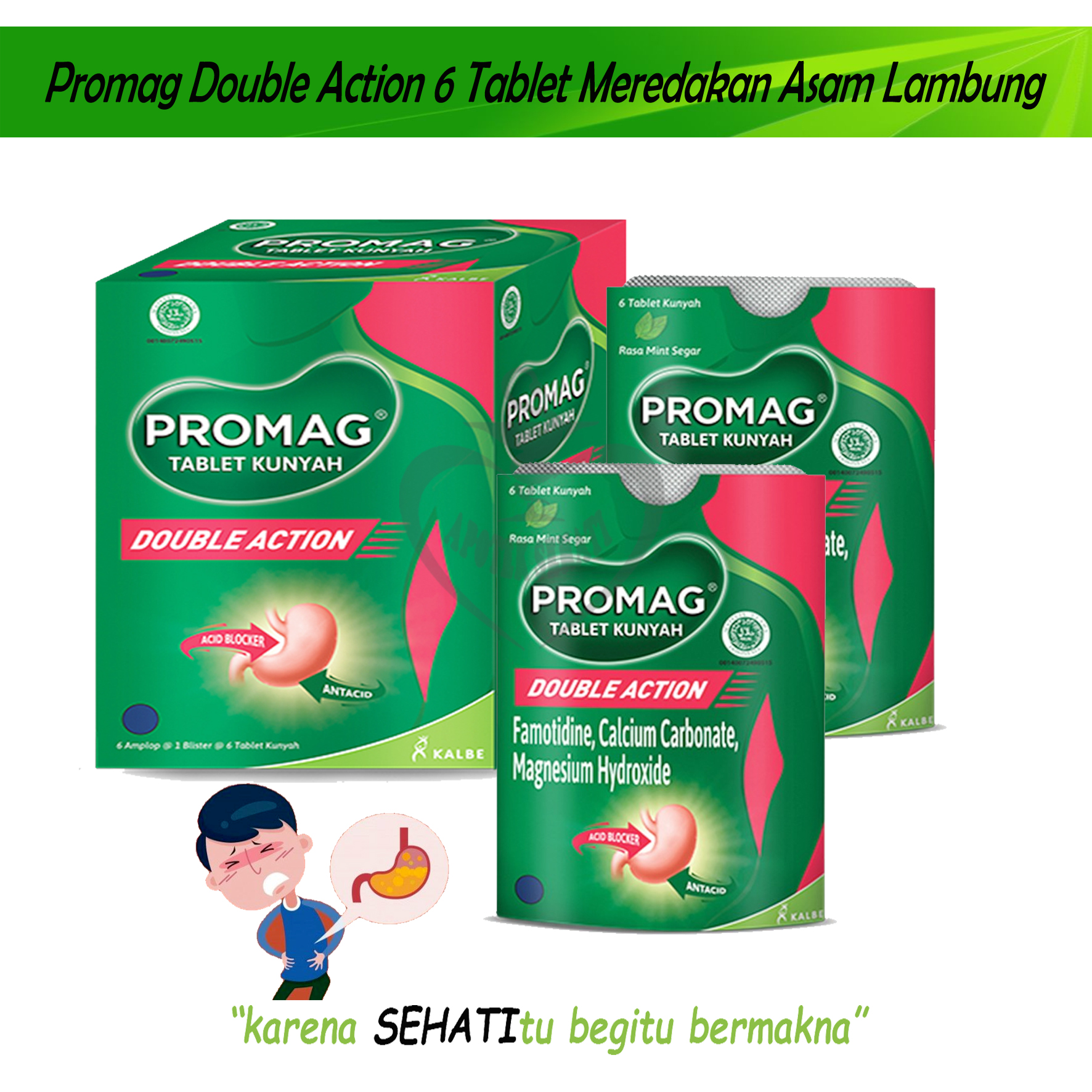 Promag Tablet Mengatasi Asam Lambung Promag Double Action Obat Maag