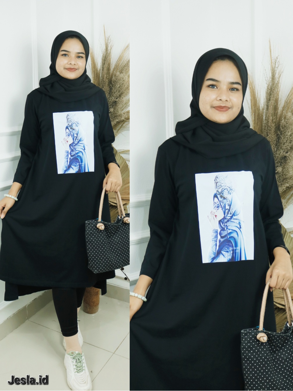 Midi Dress Terbaru 2024 Ratu Hijab Midi Bahan Kaos Katun Combed Apk