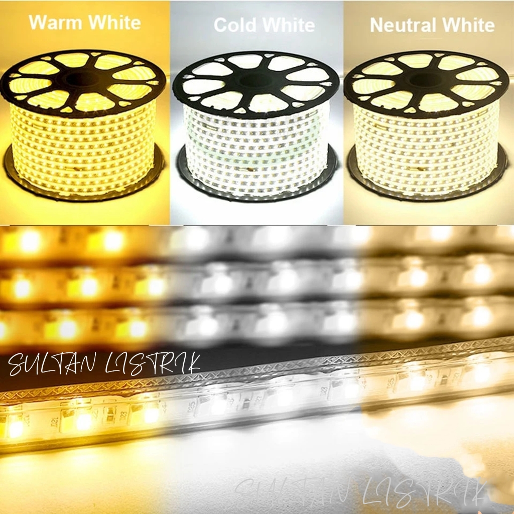 LAMPU LED STRIP 3 WARNA 50 100M 5730 DOUBLE LED SMD AC 220V