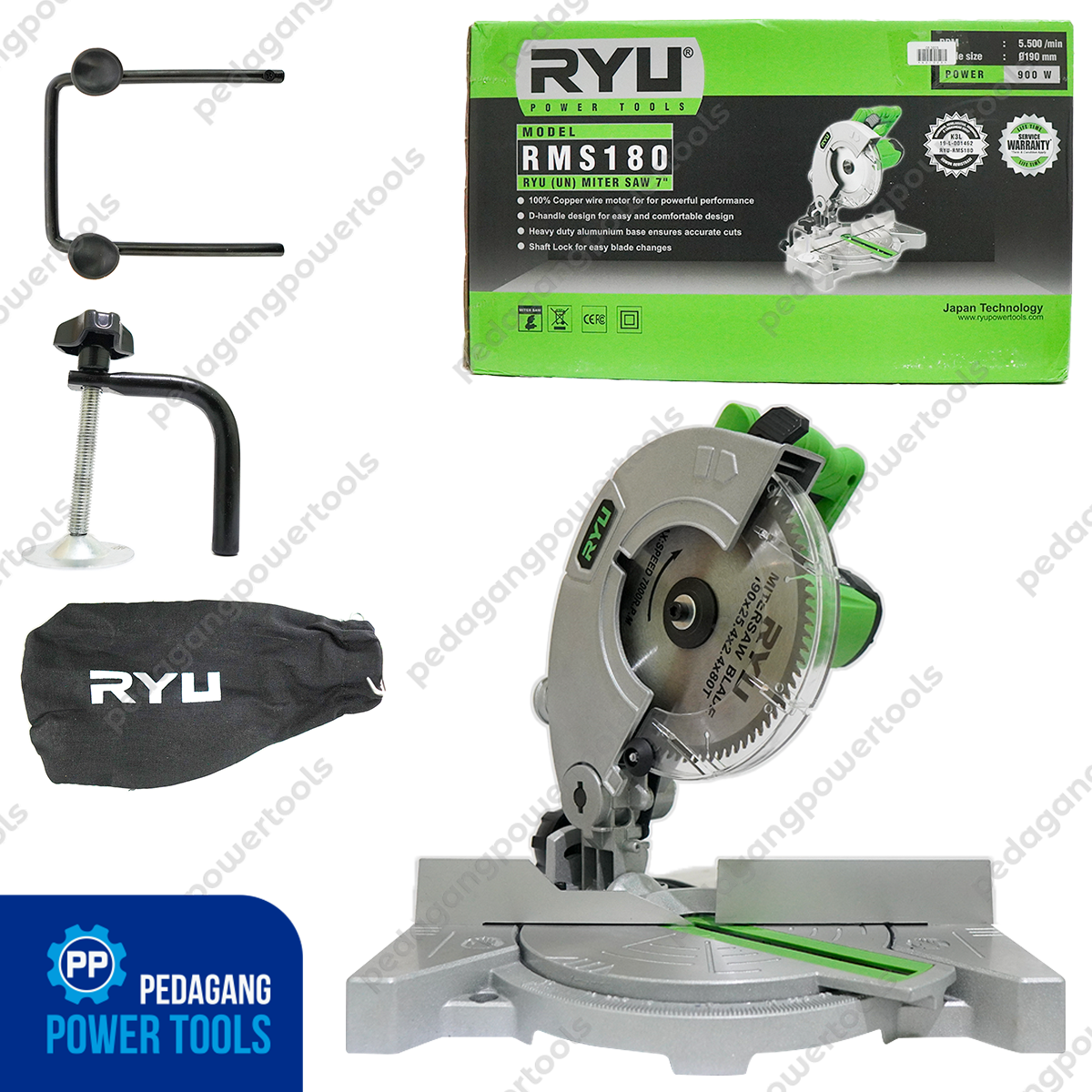 RYU RMS 180 MITER SAW MESIN POTONG ALUMINIUM GERGAJI KAYU MITRE MITTER