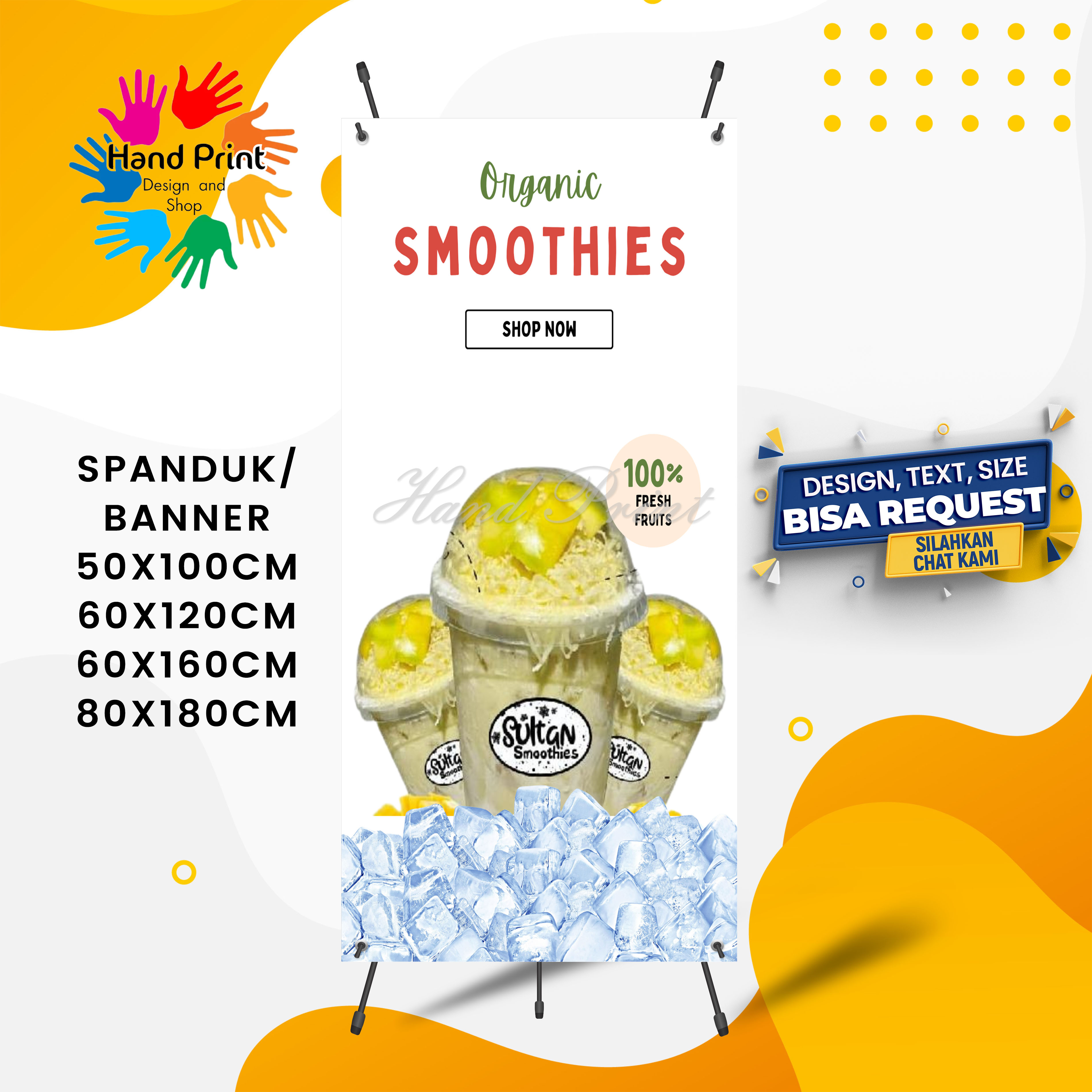 Cetak Spanduk Banner Jualan Smoothies Buah Jus Buah Spanduk Custom