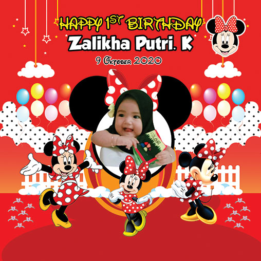 Banner Spanduk Mickey Minnie Mouse Uk 1x1 Meter Lazada Indonesia