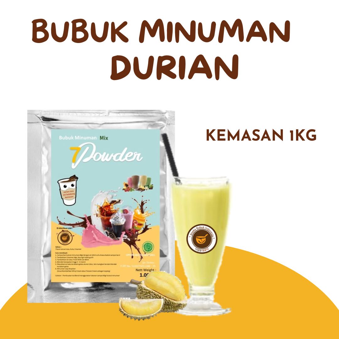 Bubuk Minuman Durian Kg Mix Serbuk Powder Drink Rasa Buah Durian