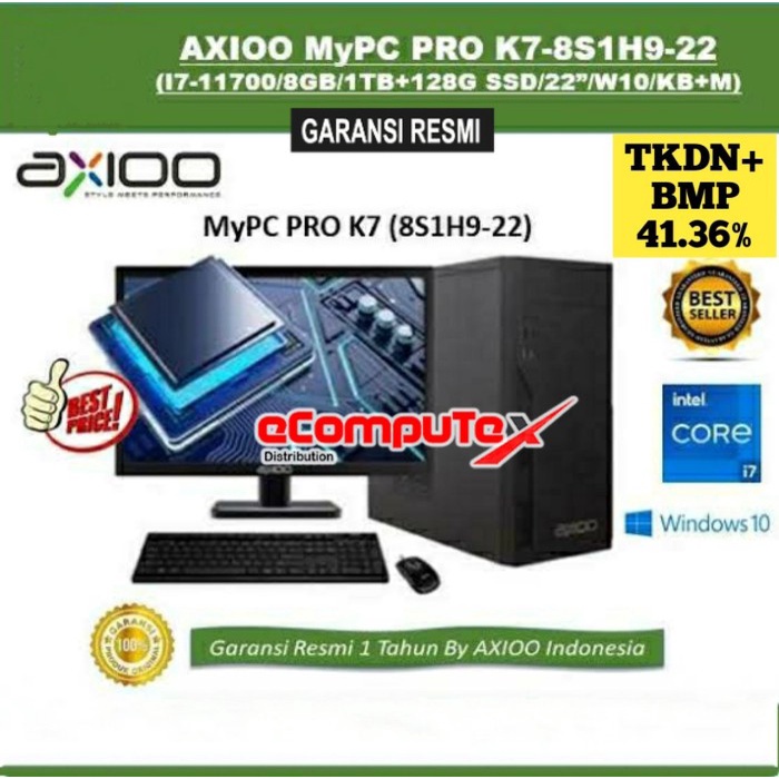 Pc Desktop Axioo Mypc Pro K S H I Gb Tkdn Garansi Resmi