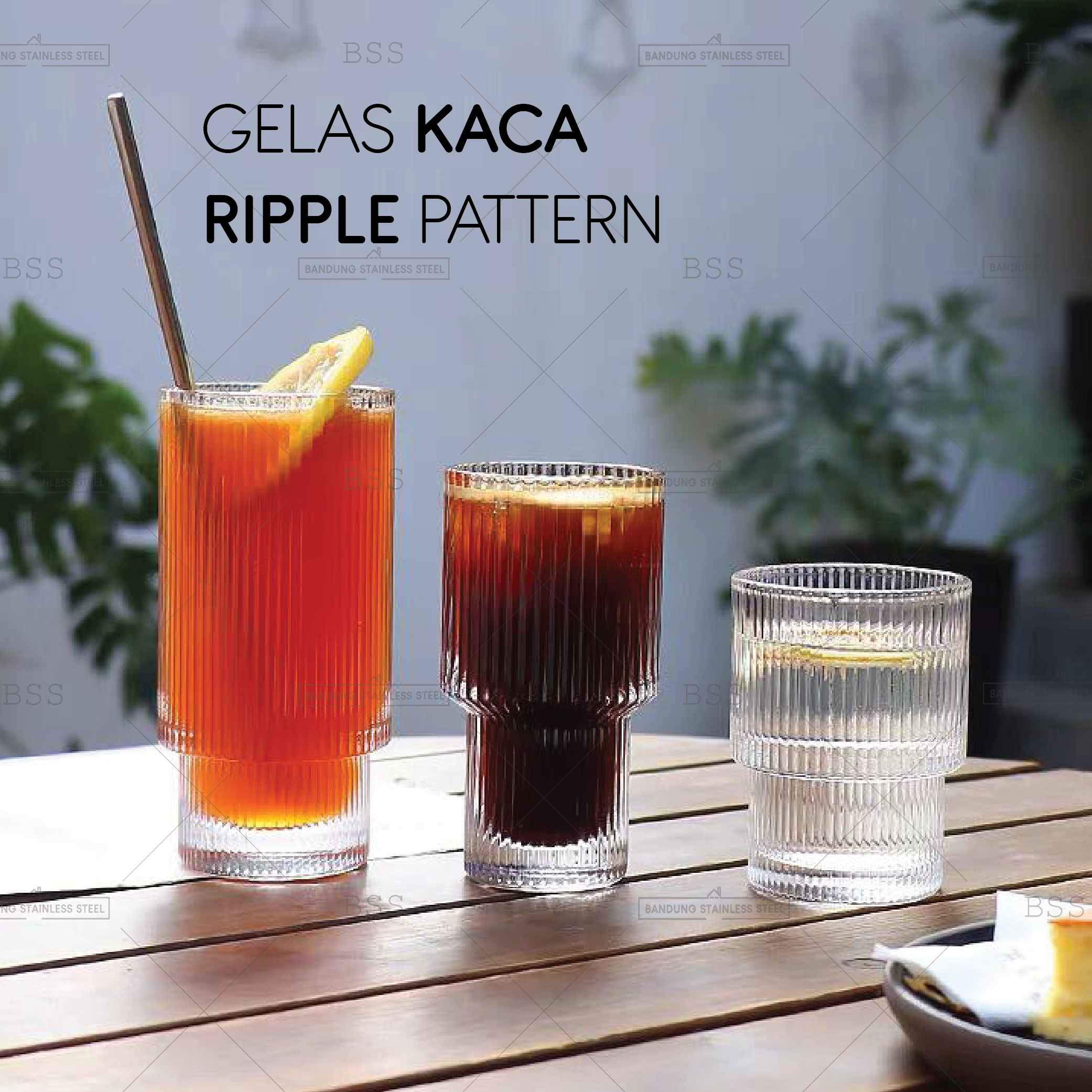 Gelas Kaca Ml Ml Ml Kopi Susu Ripple Tebal Tinggi Yo Reum