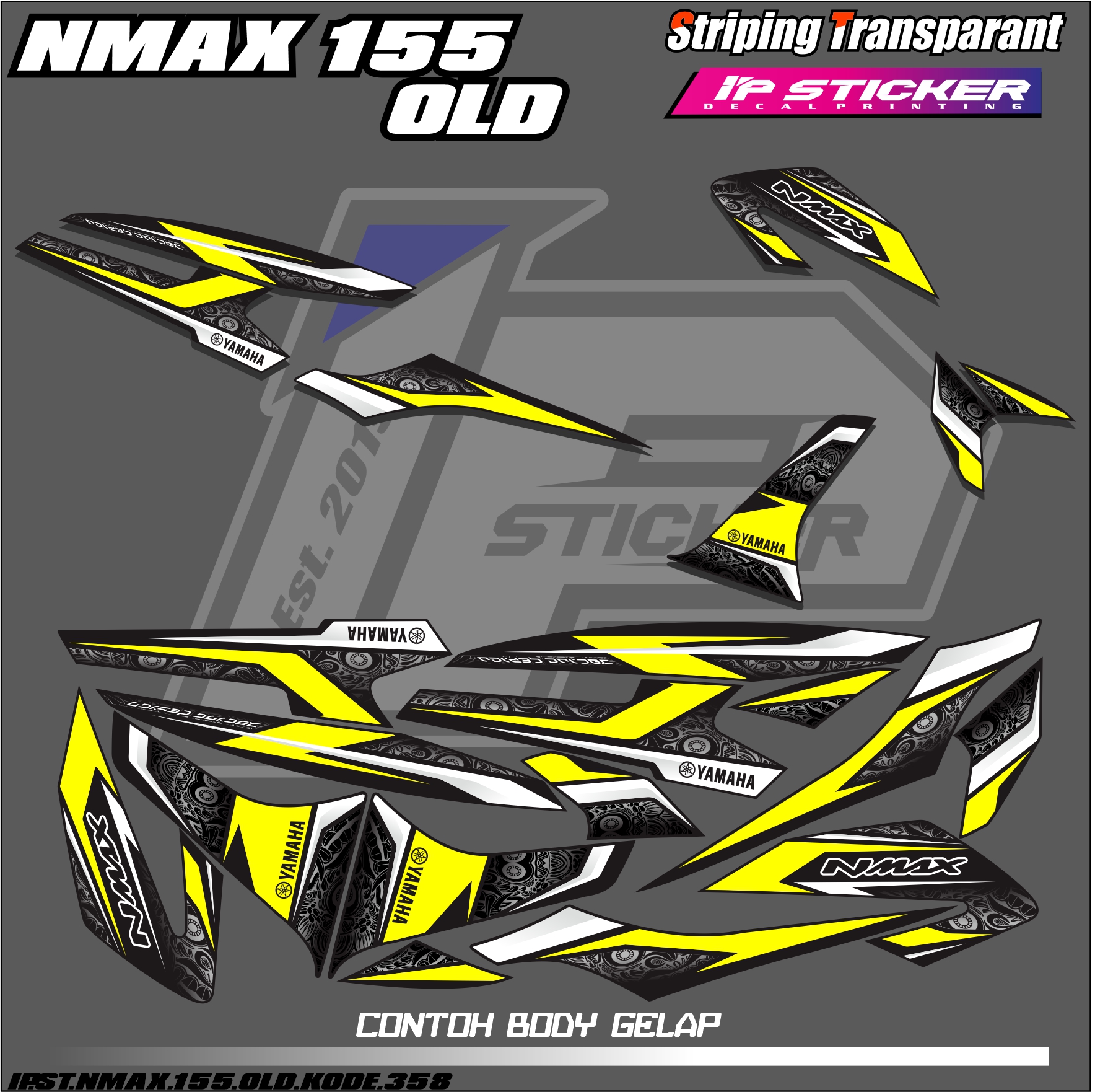 NMAX 155 OLD COD STIKER STRIPING MOTOR YAMAHA NMAX 155 OLD STIKER