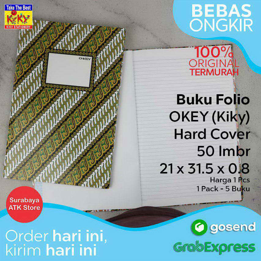 Buku Folio 50 Hard Cover Folio Okey F4 Buku Besar Akutansi Lazada