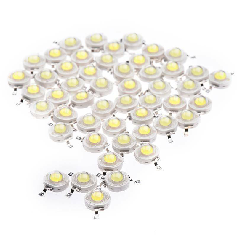 50Pcs 1W Diode High Power Cool White Led Beads 1 Watt Lamp Chip 3V 3 4V