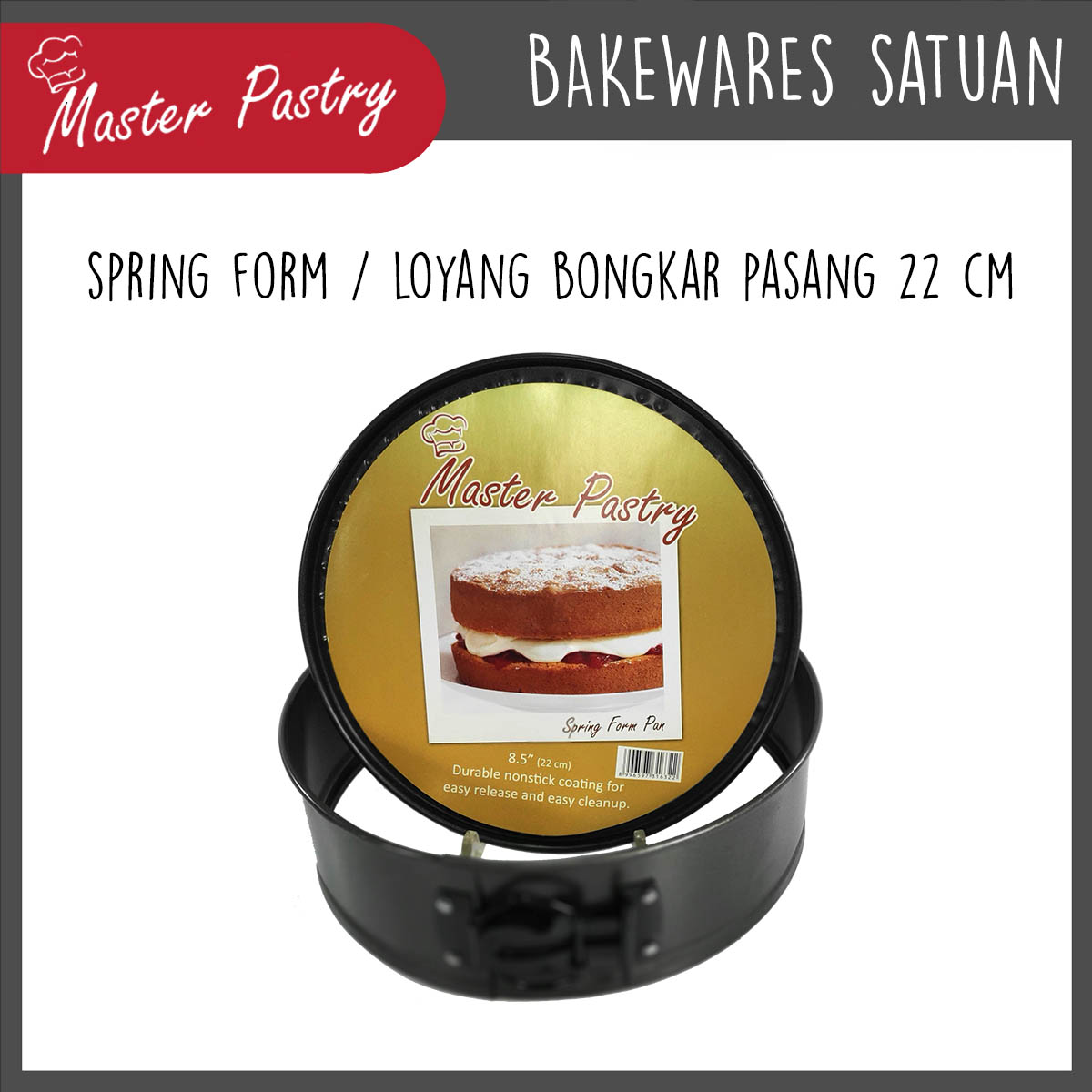 Loyang Bongkar Pasang Spring Form 22 Cm Non Stick Master Pastry