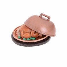 1:12 Rumah Boneka Miniatur Makanan Kalkun Natal dengan Tutup-Internasional