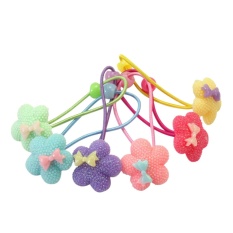 AC 6 Pcs Anak Gadis Elastis Ponytail Holder Flower Bowknot Hair Band Cincin-Intl