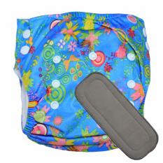 Babyland celana clodi bayi cuci ulang motif Wild Life untuk bayi berat 8 sampai 20 kg dengan 1 penyerap ompol Bamboo Charcoal 5 lapis