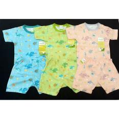 Baju Bayi 3 Stel Oblong Pendek Kancing Pundak By Velvet Junior