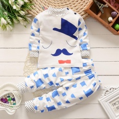 Bear Fashion Baby Boys Cartoon Gentleman Casual Clothing Kids 2Pcs Long Sleeve Top + Pant Clothing Set Suit