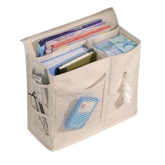 Bedside Storage Bag Hang Sundries ,Magazines, Phone,Tissue Holder Sofa Organizer Book TV Remote Control Caddy - Beige - intl