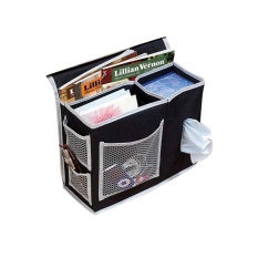 Bedside Storage Bag Hang Sundries, Majalah, Telepon, Tissue Holder Sofa Organizer Buku TV Remote Control Caddy-Hitam-Intl