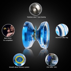 Blue Children Magic YOYO M002 Paduan Aluminium Yo-yo CNC Bubut Stainless Bantalan Pusat dengan Spinning String untuk Anak Laki-laki Girls Kids Profesional-Intl