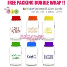 Botol Kaca ASI Baby Pax Babypax Rainbow 6X150 Ml