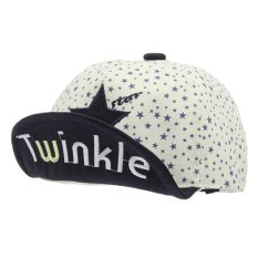 EOZY Model Bayi Laki-laki Hitam Katun Bordir Lembut Penuh Bintang Topi Bisbol Duckbill Topi Peci (Putih)
