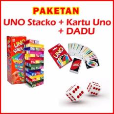 Game Seru Uno Stacko + Kartu Uno + Dadu