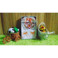 kembarshop - Paket Kado Koko Bayi 0-12bulan Putih Sablon Plus Peci