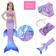 Kids Girls Swimsuit Bikini Set with Mermaids Tail Sea-maid Swimming Costumes (110)