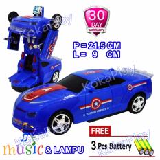 KokaPlay Robocar Transformable Bump And Go Robot Car Transformers Mainan Robot Mobil Berubah Superhero BumbleBee Captain