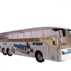 Mainan Kendaraan Mobil Mobilan Bis Mini Anak - Die Cast Metal New Bus MK-3 ( White )