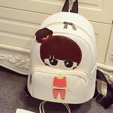 Baru Kartun Gadis Kecil PU Leather Shoulder Bag Cartoon Series Backpack Anak Siswa Bag Little Girl 23 × 13 × 26 Cm-Intl