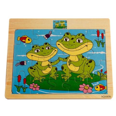 Puzzle Kayu Animal Mainan Edukasi Bongkar Pasang - Kodok