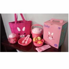 Set Alat Tempat Makan Minum Bayi Anak Baby Cup Feeder MPASI Meal Love Training Feeding Food Maker Mp Asi Termos Cooler Bag Kado Hadiah Lucu Melahirkan