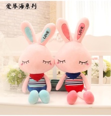 40 Cm Kelinci Putih Kecil Gambar Floss Mainan Pernikahan Merayakan Menikah Boneka Kain Kecil Ulang Tahun Mainan Figurine stanza Hadiah (Cinta Piano Laut Merah) -Internasional