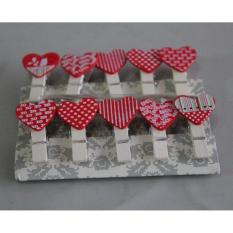 WOODEN CLIP LOVE PENJEPIT FOTO 3,5CM ISI 10 PCS