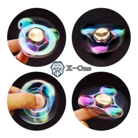 Home; X-One Fidget Hand Spinner Premium Rainbow Chrome 3 Bullet 2,5