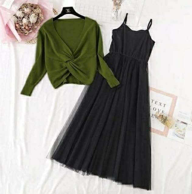 Vshop91jkt - Set 2in1 Yuan Cross Setelan bahan wedges setelan lokal Setelan import Set import Stelan real picture blus real picture baju import pants import blus import blouse import celana panjang import celana kerja import baju terusan baju dress