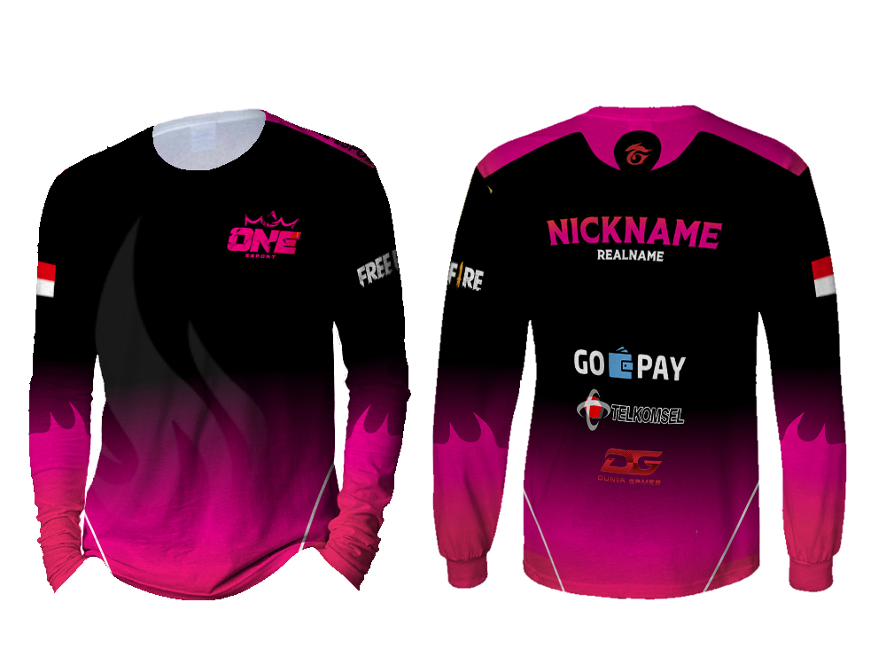 Kaos Baju Jersey Gaming One Esport Pink Pria Wanita Pubg Mobile Legend