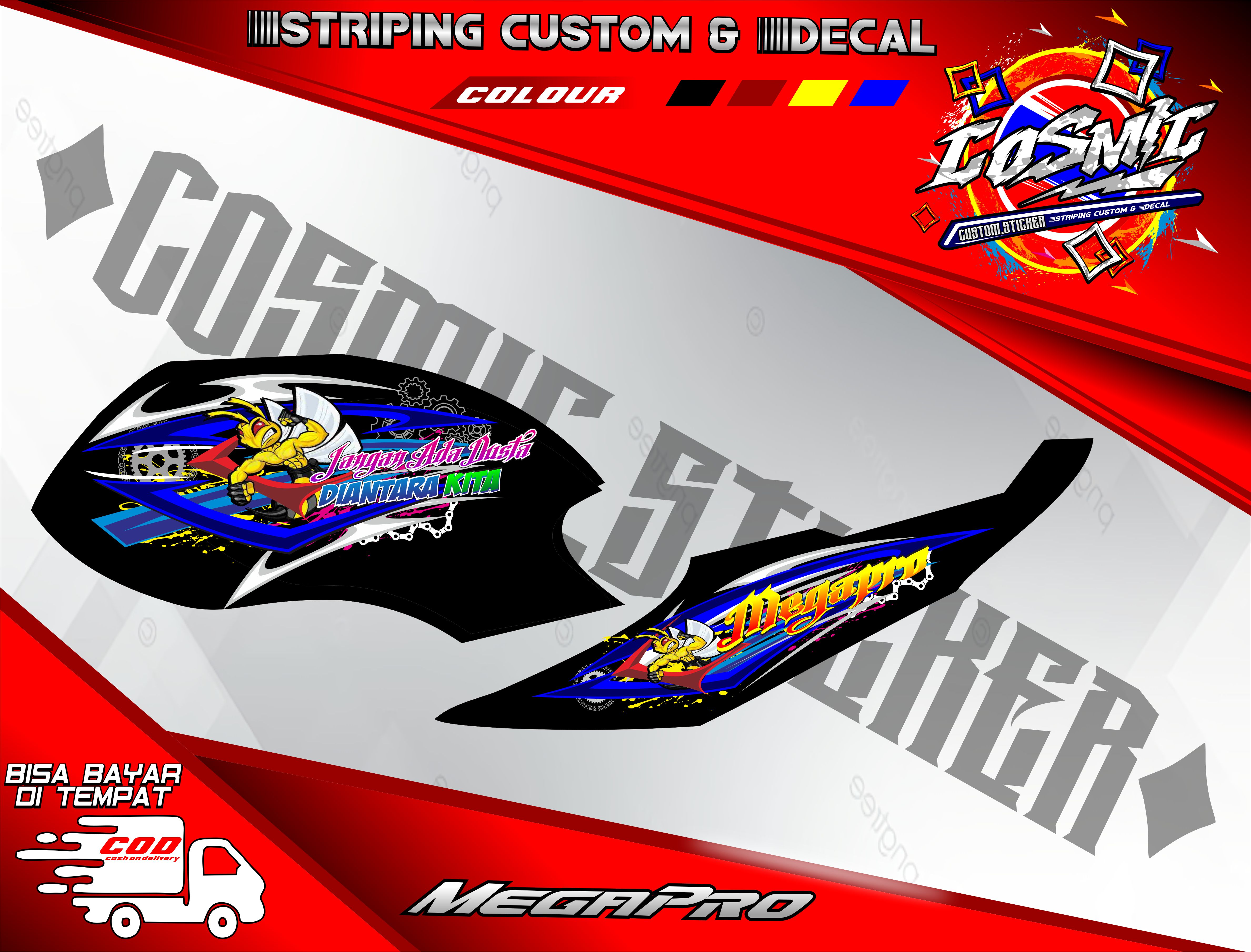 Striping Megapro Primus Racing Herex Stiker Variasi Sticker Decal Motor