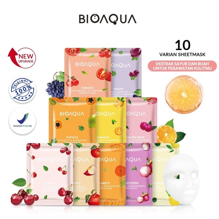 Original Bioaqua Sheet Mask G Masker Wajah Bioaqua Sheet Mask Bio