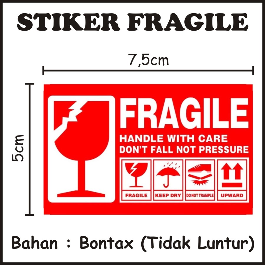 Stiker Fragile Isi 10 Jangan Dibanting Awas Mudah Pecah Sticker 7 5