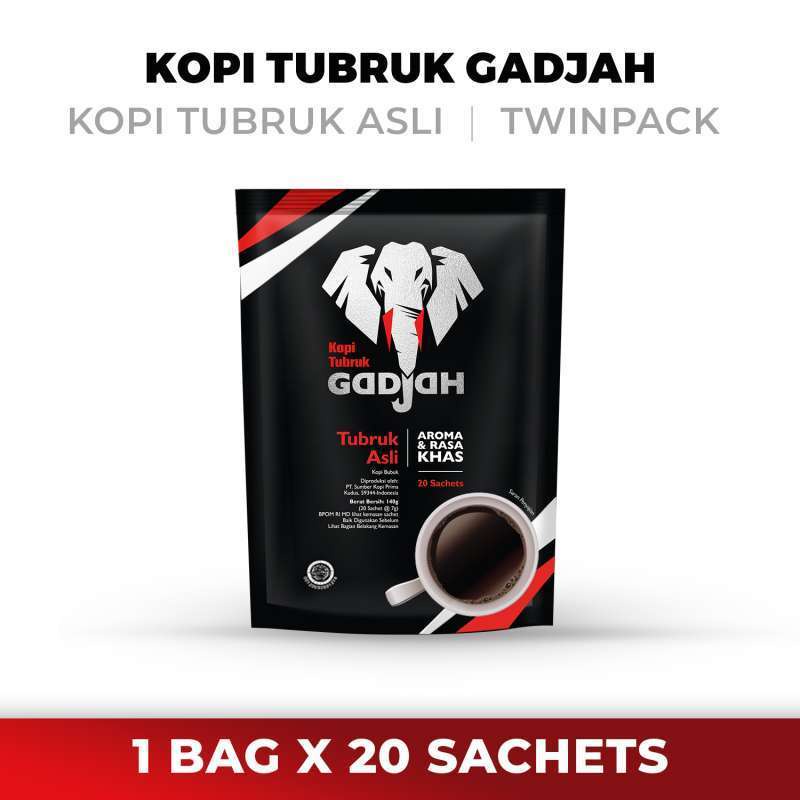 GADJAH Kopi Tubruk Asli Twin Pack Isi 20 Sachet Lazada Indonesia
