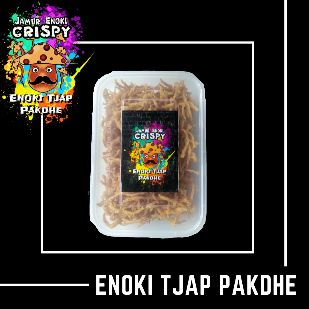 Cemilan Jamur Crispy Enoki Tjap Pakdhe Murah Rasa Original Kemasan