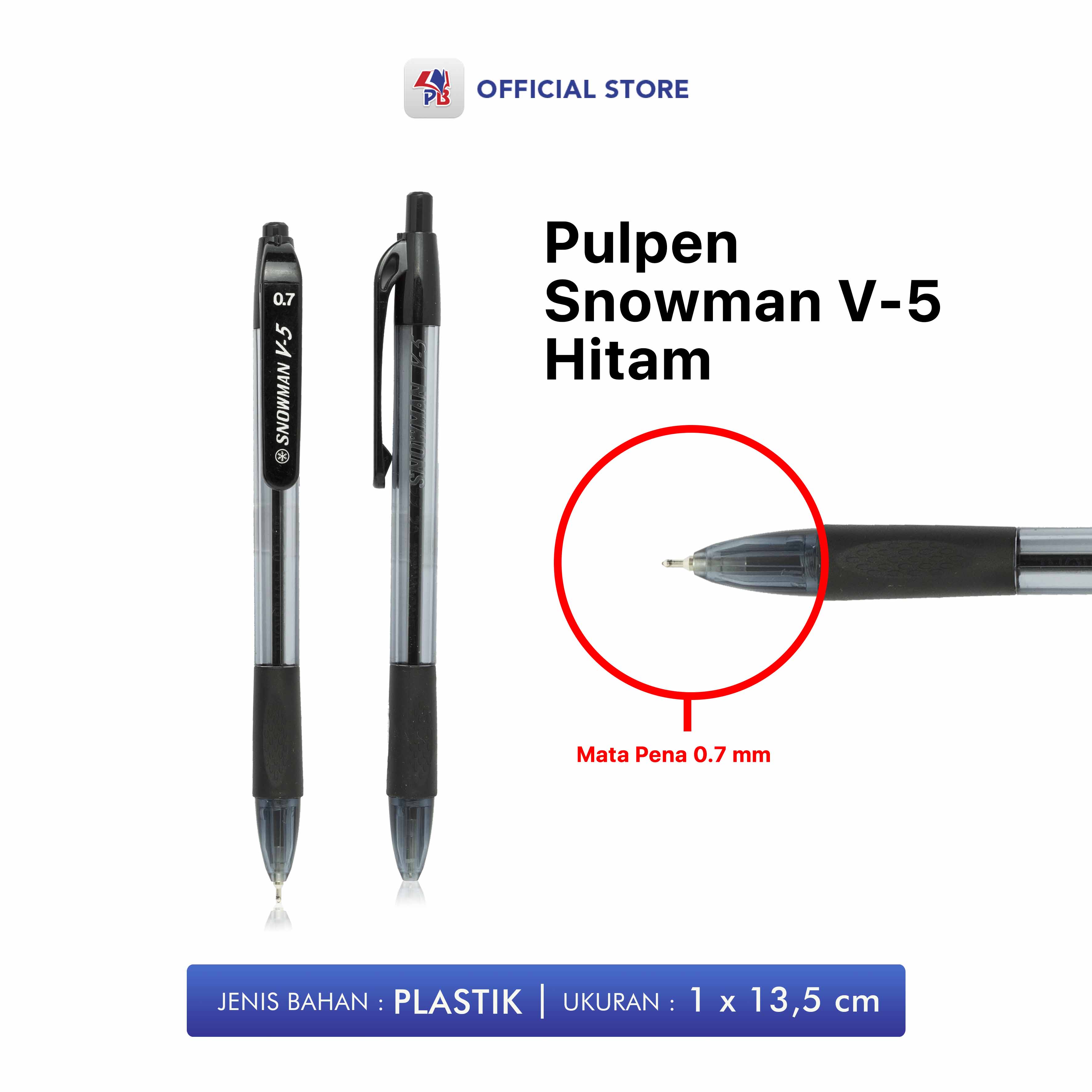 Pulpen Snowman V Hitam Fine Point Mm Lazada Indonesia