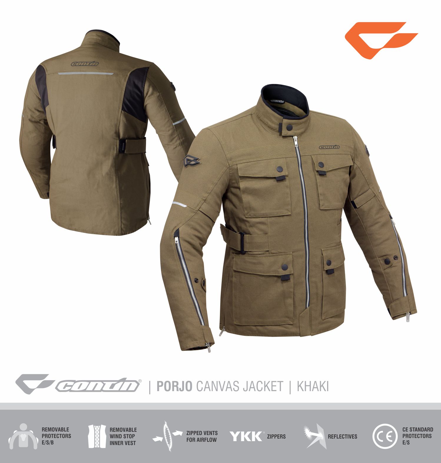 Continmoto Jaket Motor Protektor Contin Porjo Khaki Lazada Indonesia